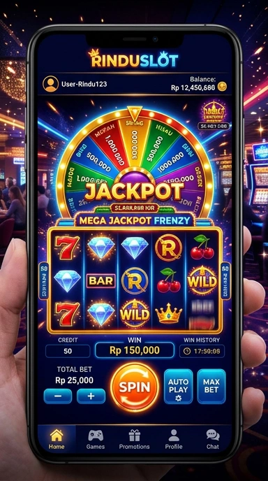 Cuplikan layar menu unduhan rinduslot untuk perangkat Android
